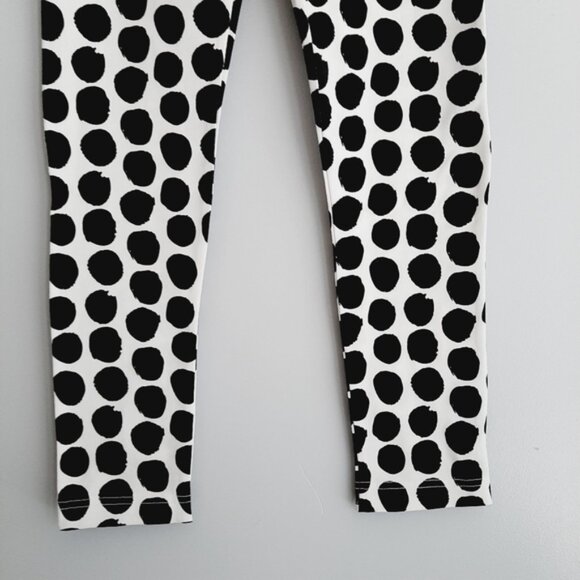 NEW - VEENA Organic Cotton Blend Polka Dot Leggings Tights B&W Kids Girls Sz 14 - Picture 4 of 12